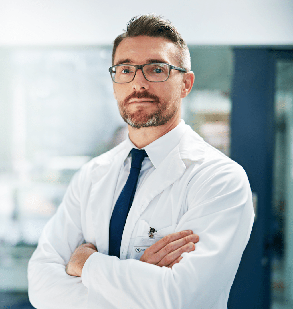 white bearded male doctor